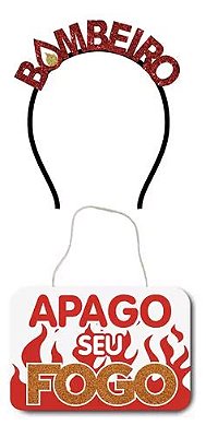 Tiara e Plaquinha Bombeiro – Kit Divertido