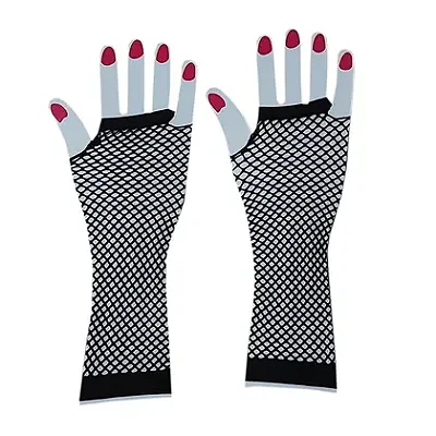 Luva Arrastão Longa Sem Dedo Preto – Fantasia