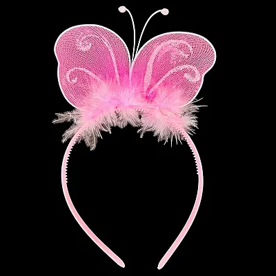 Tiara Borboleta Rosa – Acessório para Carnaval e Fantasia