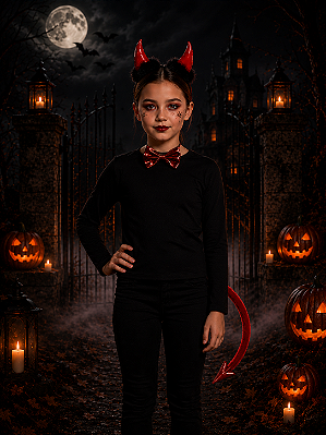 Kit Fantasia Diabinha – Gravata, Tiara e Rabinho