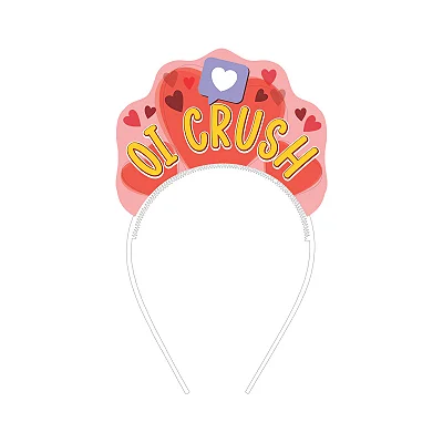 Tiara "Oi Crush" – Acessório Divertido para Festas e Carnaval