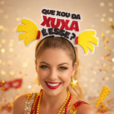 Tiara de Carnaval Preta "Que Xou Da Xuxa É Esse?" – Acessório Divertido para Festas