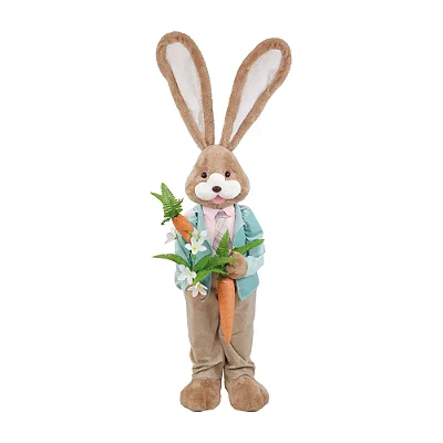 Coelho Decorativo em Pé Marrom/Verde 125cm – Happy Sunday Cromus