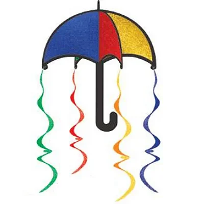 Móbile 3D Sombrinha de Frevo em EVA com Serpentina 100cm