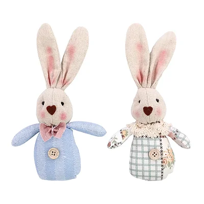 Coelho Decorativo Patchwork Sortido Azul/Rosa/Verde 22cm – 1 Unidade