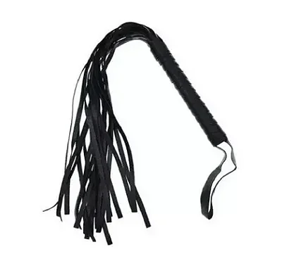 Acessório de Fantasia Chicote Preto com Tiras 42cm – Material Sintético