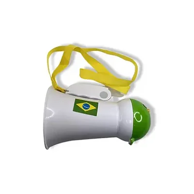 Megafone Portátil Brasil com Música – Amplificador de Voz para Torcida