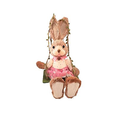 Enfeite Coelho de Páscoa para Pendurar 37cm - Rosa – Decoração Charmosa