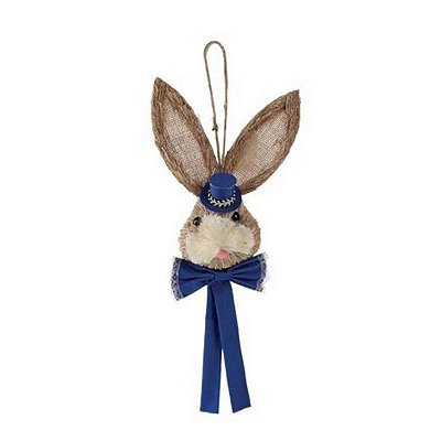 Enfeite Páscoa Carinha de Coelho Sortido 35cm - Azul – Decoração Fofa e Festiva
