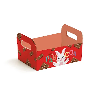 Caixote de Cartão Feliz Páscoa Felicita 13x9x4cm – Embalagem Decorativa