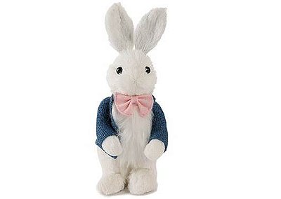 Coelho Decorativo Elegance Azul 20cm – Decorativo em Palha para Páscoa