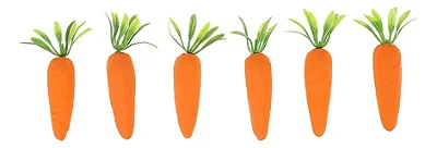 Kit com 6 Mini Cenouras de Páscoa com Glitter 7cm – Decoração Laranja