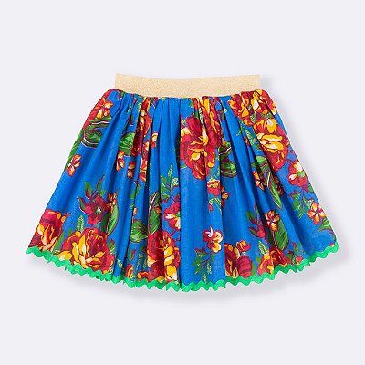 Saia Junina Adulto Babado Simples