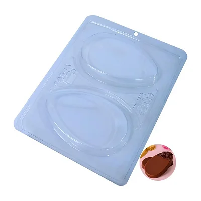 Forma de Acetato Especial Tablete Ovo Liso 200g - BWB – 3 Partes com Silicone