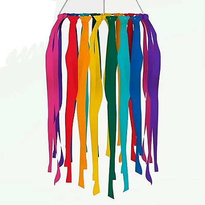 Lustre de Fitas Coloridas TNT Decorativo Festa Junina 20x70cm
