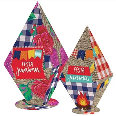 Silhueta Balão 3D Festa de Arraiá Colorido – 2 Unidades