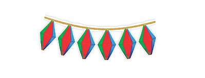 Varal de Balões Colmeia Festa Junina 10cm – 6 Unidades