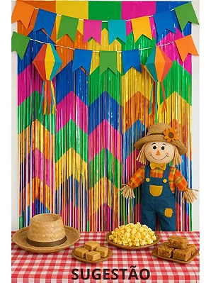 Cortina Metalizada Festa Junina – 1x2 Metros