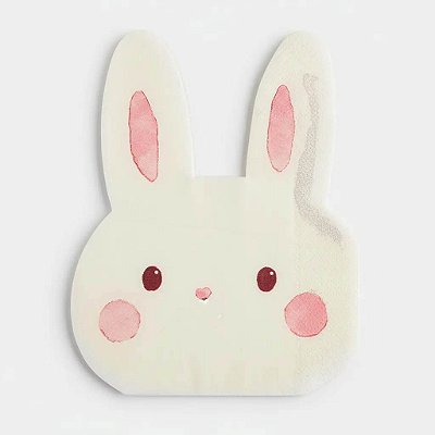 Guardanapo Descartável Coelho da Páscoa Recortado Branco – 20 Unidades