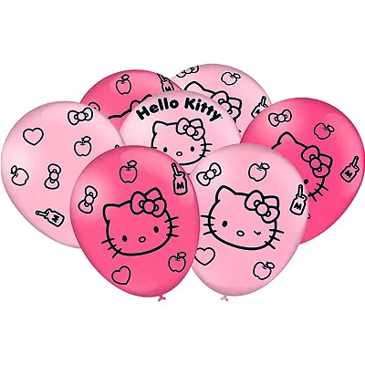 Balões Bexigas Festa Hello Kitty 9” (23cm) – Pacote com 25 Unidades