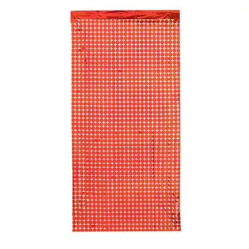 Cortina Metalizada Quadriculada Vermelho 100x200cm – Efeito Shimmer Wall