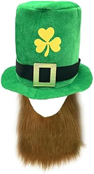 Chapéu St Patrick C/ Barba Cartola Festa Saint Patrick's Day Verde