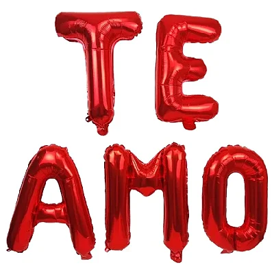 Balão Metalizado Vermelho “TE AMO” 40cm (16") – Decoração Romântica