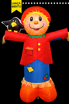 Inflável Boneco Espantalho Junino com LED 1,20m – Bivolt