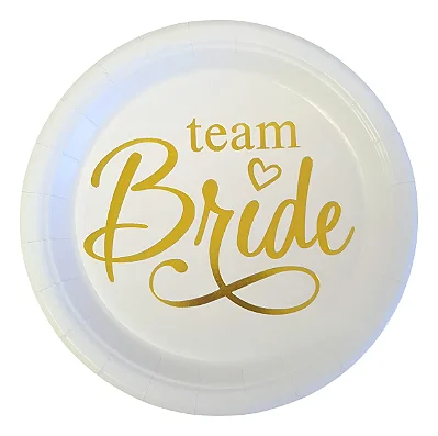 Prato de Papel Team Bride Metalizado Dourado 18cm – 8 Unidades