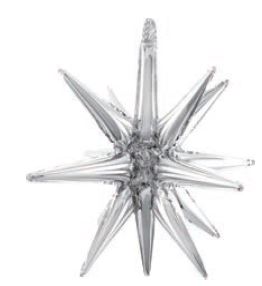 Balão Estrela Explosão Prata Metalizada 14 Pontas – Modelo Sputnik
