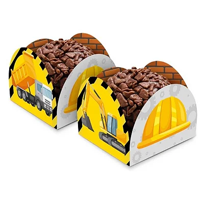 Porta Forminha Para Doces Construção 3,5x3,5cm - 50 Unidades