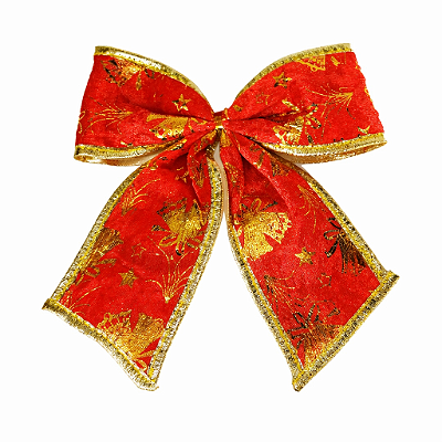 Enfeite Laço Natalino Vermelho 20cm – Decorativo para Árvore de Natal