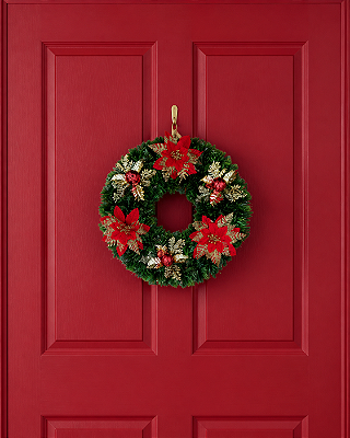 Guirlanda Decorativa de Natal 38cm – Enfeite Natalino para Porta ou Parede