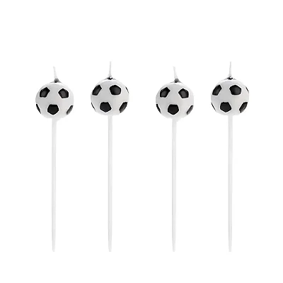 Vela Bola de Futebol 14cm Preta – Kit com 4 Unidades