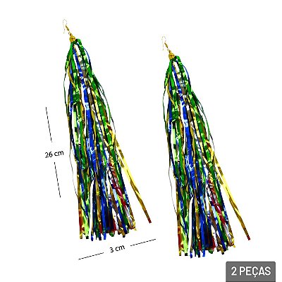 Brinco Copa do Mundo Metalizado Colorido – 2 Peças