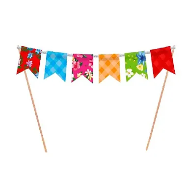 Decoração de Doce Bandeirinha – Topo para Bolo Festa Junina e Aniversário