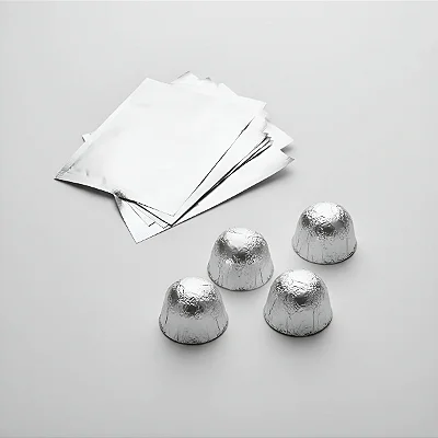 Papel Chumbo Prata Para Bombom E Trufa 8x7,8cm – Pacote Com 300 Unidades