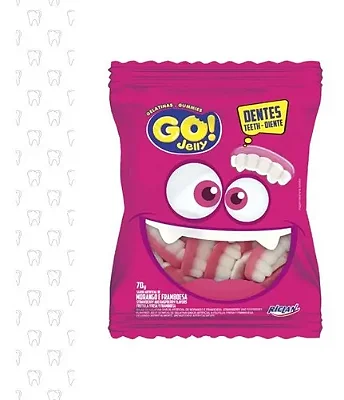 Bala Gelatinosa Go Jelly Dentes Riclan 250g – Sabor Intenso E Textura Macia
