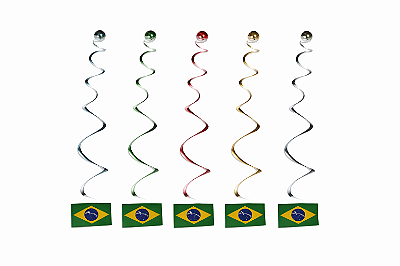 Móbile Decorativo Bandeira Do Brasil 85cm – Kit Com 5 Peças