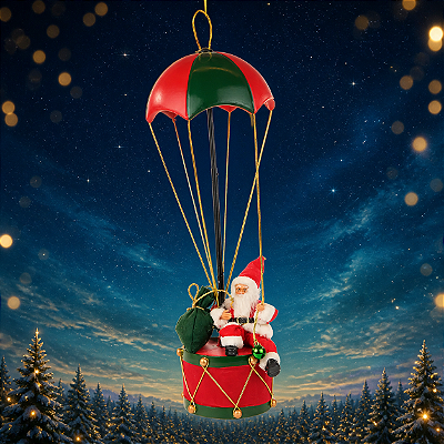 Papai Noel Decorativo Com Balões Vermelho 63cm Natal Festivo