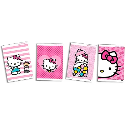 Quadros Decorativos Festa Hello Kitty 31x21cm - 4 Unidades
