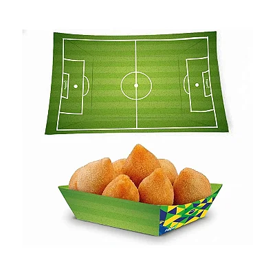 Bandeja Futebol Brasil Multiuso 14x8x4cm Com 10 Unidades