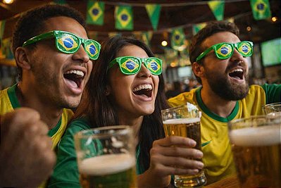 Óculos Brasil Copa Do Mundo Verde Estampado - 1 Unidade