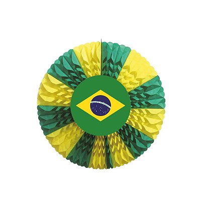 Leques Decorativos Brasil 70cm Em Papel