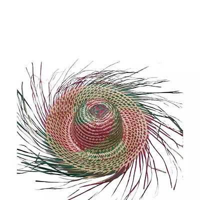 Chapéu De Palha Desfiado Colorido Para Festa Junina