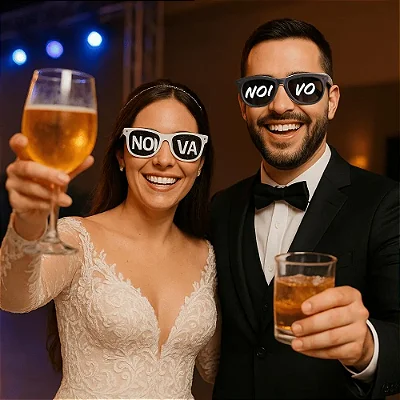 Kit 2 Óculos Casamento Noivo e Noiva – Modelo Clássico para Festa e Fotos