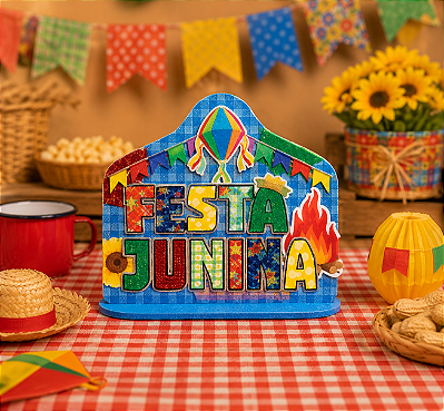 Enfeite De Mesa Em EVA "Festa Junina" 21x19cm