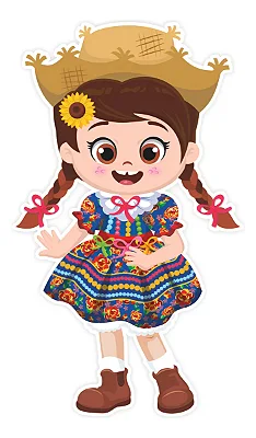 Enfeite De Mesa Em EVA "Festa Junina Caipirinha" 18x12cm