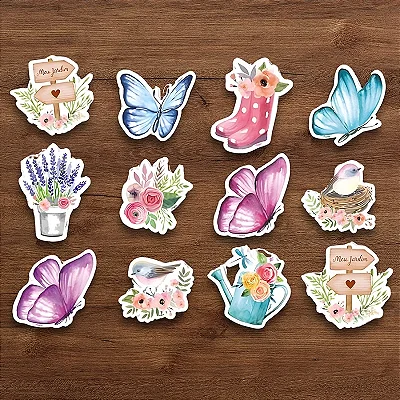 Mini Personagens Decorativos Meu Jardim 8x6cm - 12 Unidades