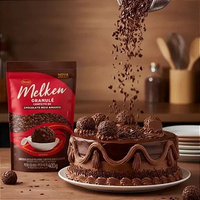 Granulé Chocolate Meio Amargo Melken 400g